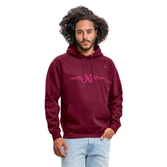 Sudadera con capucha unisex"cross flametribal" - rojo bordeaux