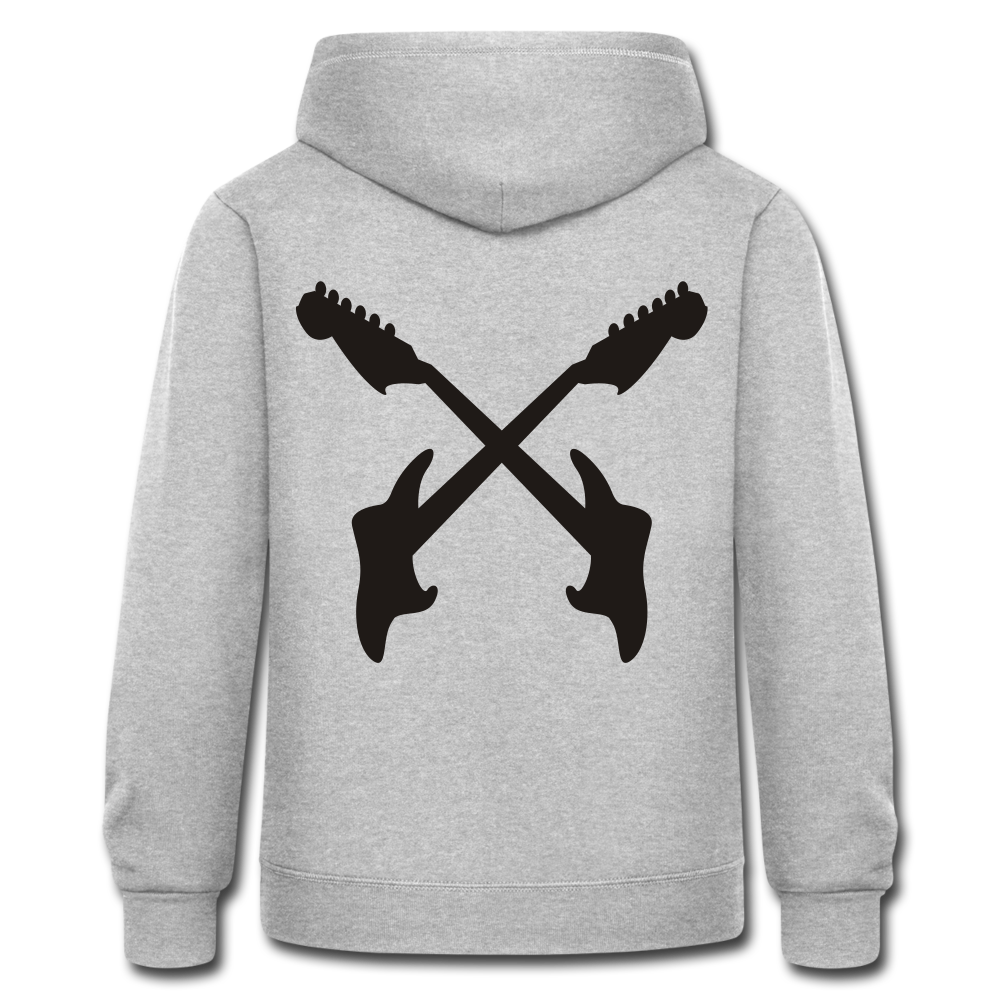 Chaqueta con capucha de alto gramaje"guitare cross" - gris jaspeado