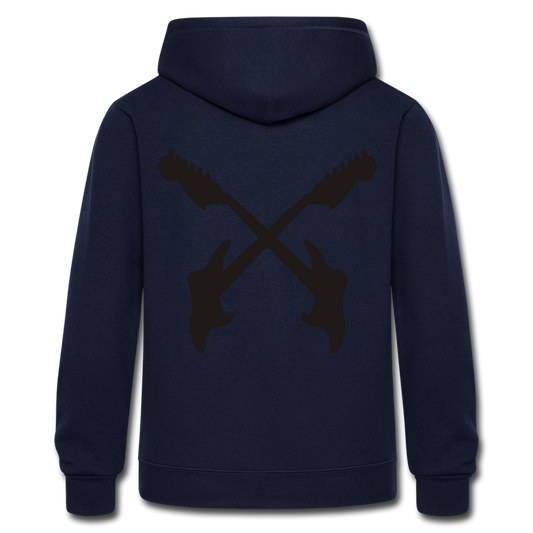 Chaqueta con capucha de alto gramaje"guitare cross" - azul marino