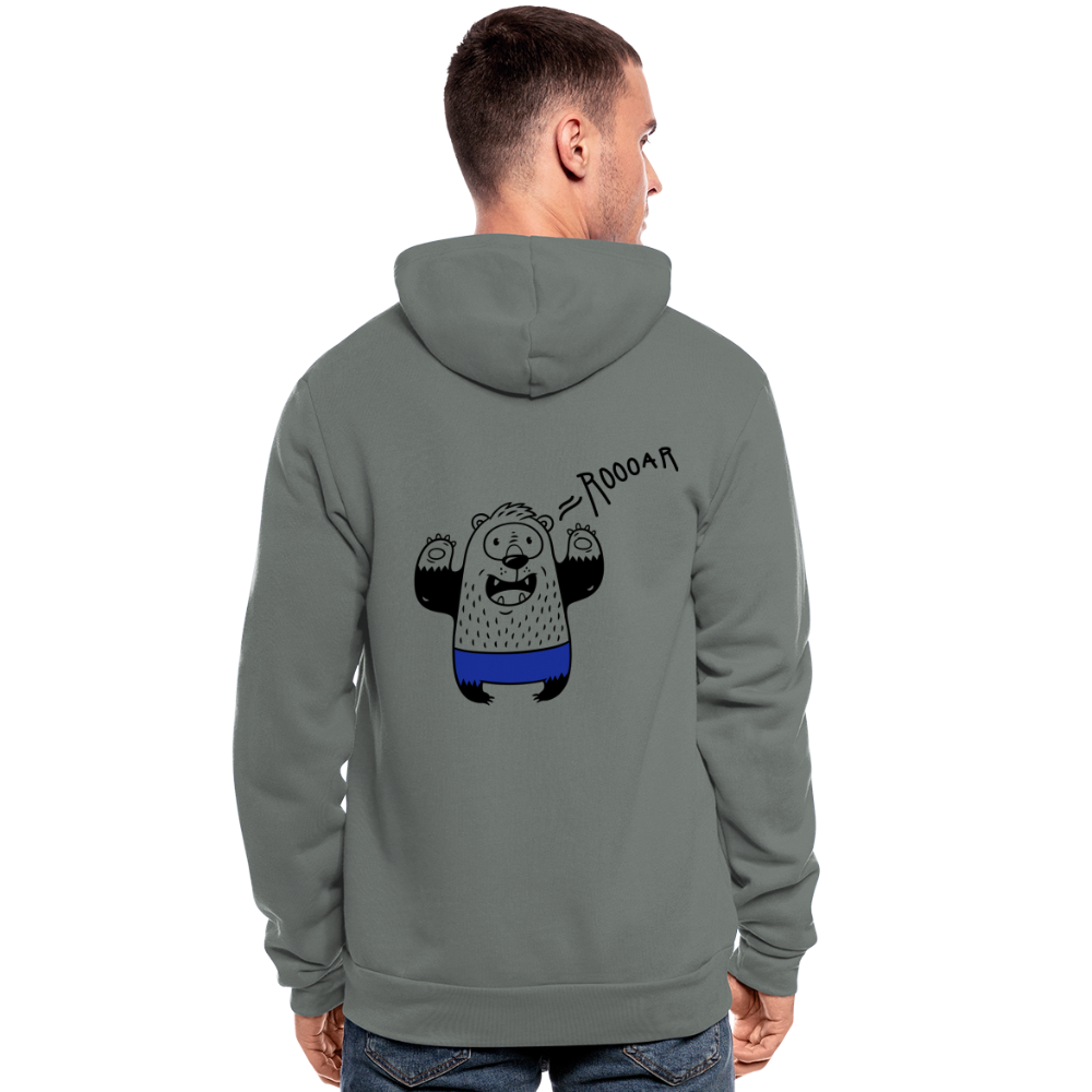 Nuestra chaqueta con capucha de Bella + Canvas"roar" - gris