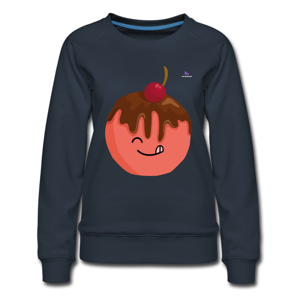 Sudadera premium para mujer"Ice Cream Yumm Yumm" - azul marino