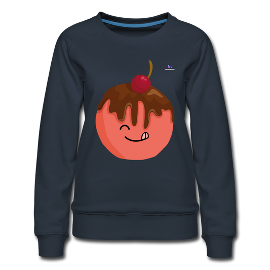 Sudadera premium para mujer"Ice Cream Yumm Yumm" - azul marino