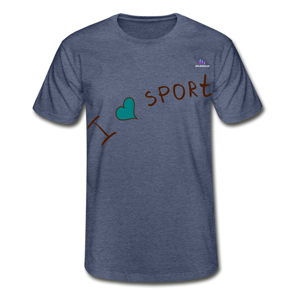 Camiseta de Fruit of the Loom"i love sport" - azul marino salpicado