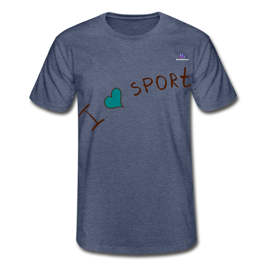 Camiseta de Fruit of the Loom"i love sport" - azul marino salpicado