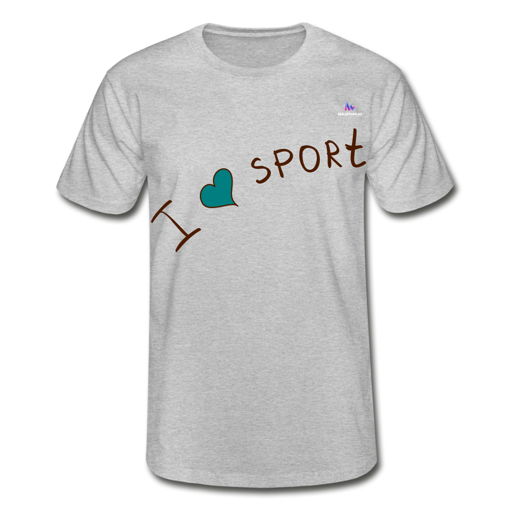 Camiseta de Fruit of the Loom"i love sport" - gris jaspeado