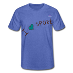 Camiseta de Fruit of the Loom"i love sport" - azul jaspeado