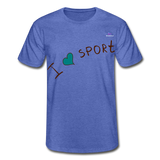 Camiseta de Fruit of the Loom"i love sport" - azul jaspeado