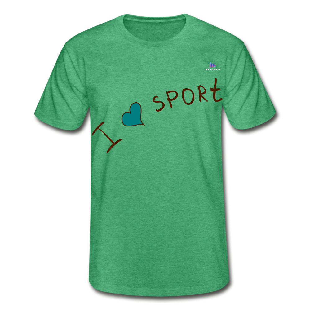 Camiseta de Fruit of the Loom"i love sport" - verde jaspeado