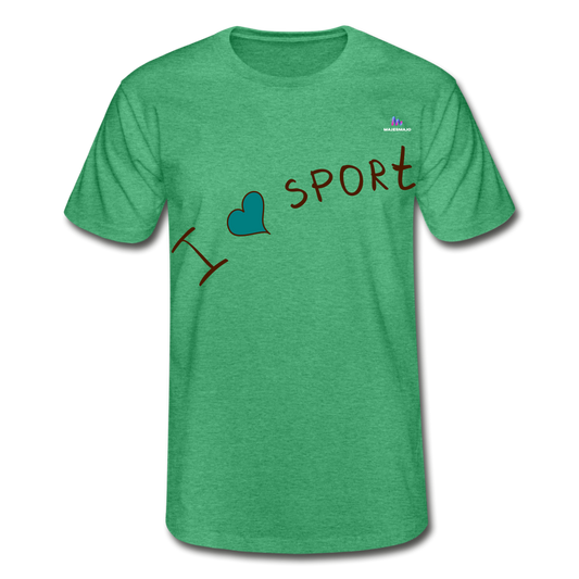 Camiseta de Fruit of the Loom"i love sport" - verde jaspeado
