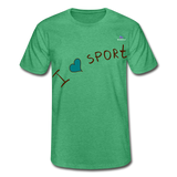 Camiseta de Fruit of the Loom"i love sport" - verde jaspeado