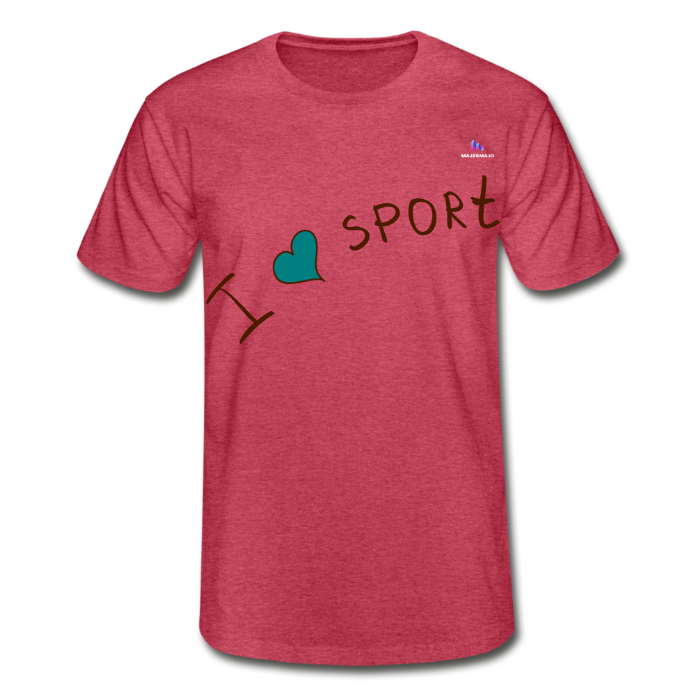 Camiseta de Fruit of the Loom"i love sport" - rojo salpicado
