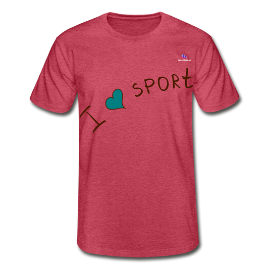 Camiseta de Fruit of the Loom"i love sport" - rojo salpicado
