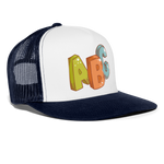 Gorra de camionero"ABC" - blanco/azul marino