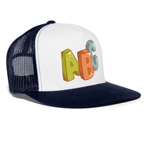 Gorra de camionero"ABC" - blanco/azul marino