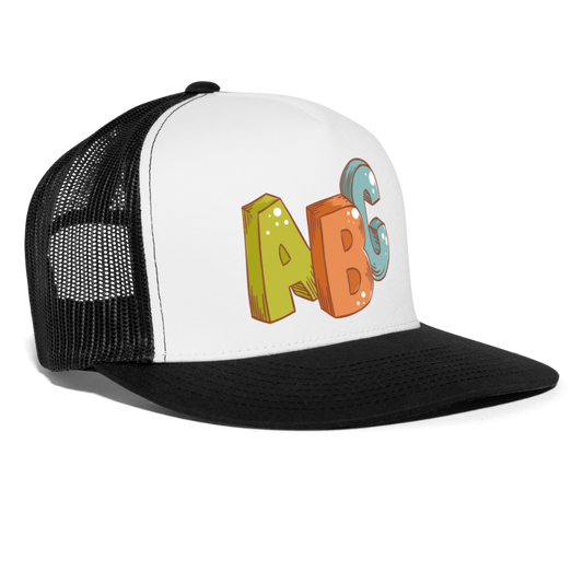 Gorra de camionero"ABC" - blanca/negro