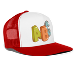 Gorra de camionero"ABC" - blanco/rojo