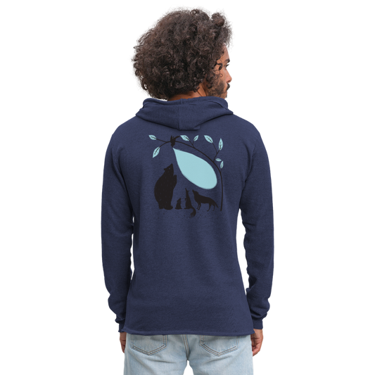 Sudadera ligera unisex con capucha"snowboarder" - azul marino salpicado