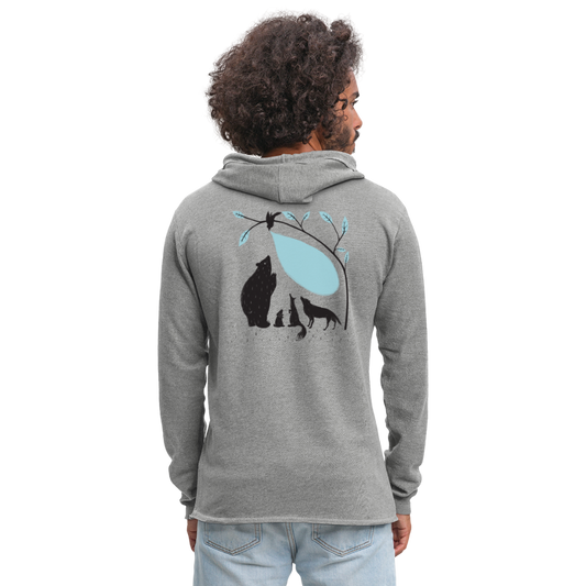 Sudadera ligera unisex con capucha"snowboarder" - gris jaspeado