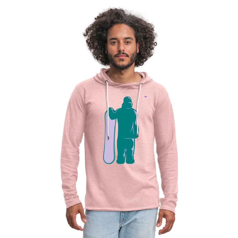 Sudadera ligera unisex con capucha"snowboarder" - rosa crema jaspeado
