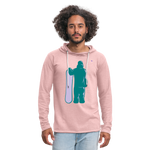 Sudadera ligera unisex con capucha"snowboarder" - rosa crema jaspeado