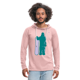 Sudadera ligera unisex con capucha"snowboarder" - rosa crema jaspeado