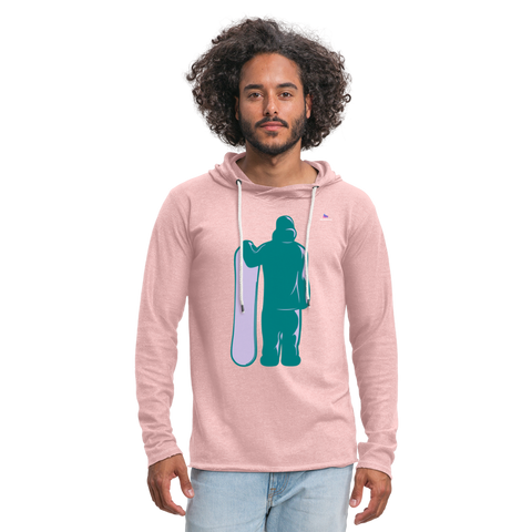 Sudadera ligera unisex con capucha"snowboarder" - rosa crema jaspeado