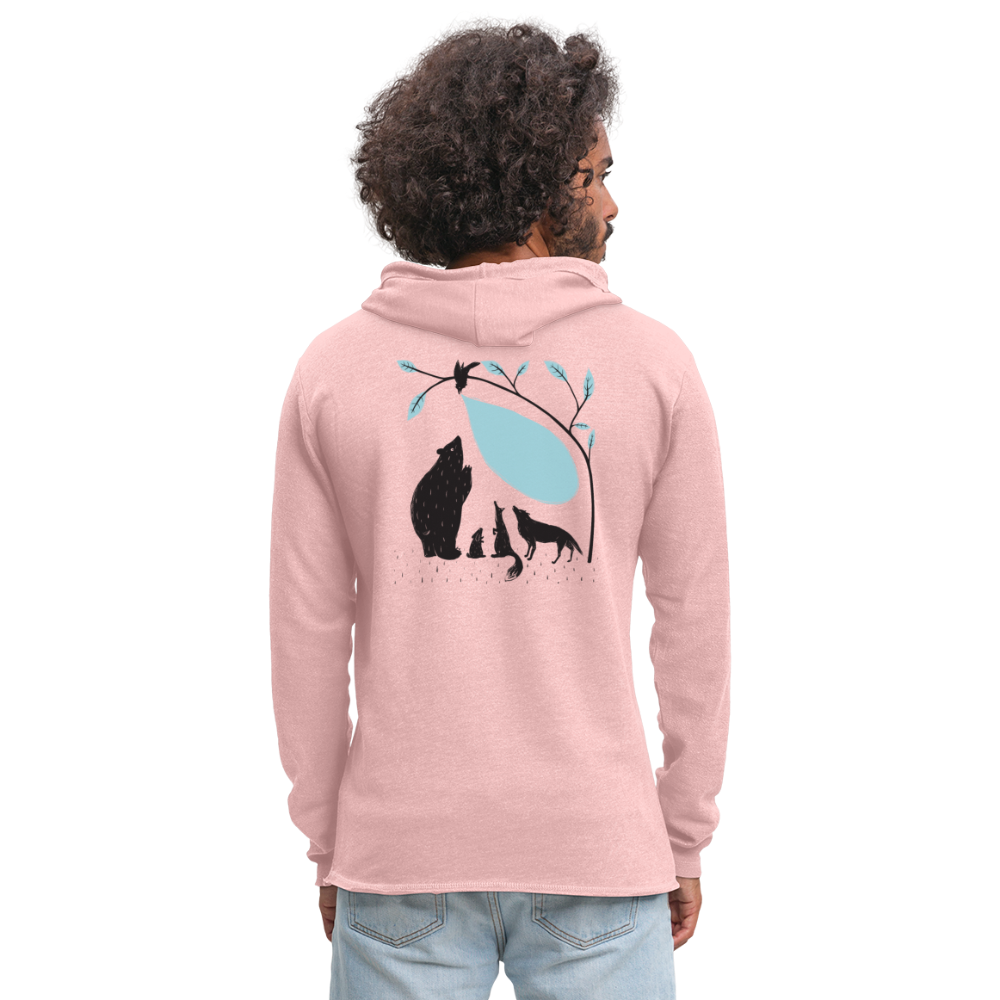 Sudadera ligera unisex con capucha"snowboarder" - rosa crema jaspeado