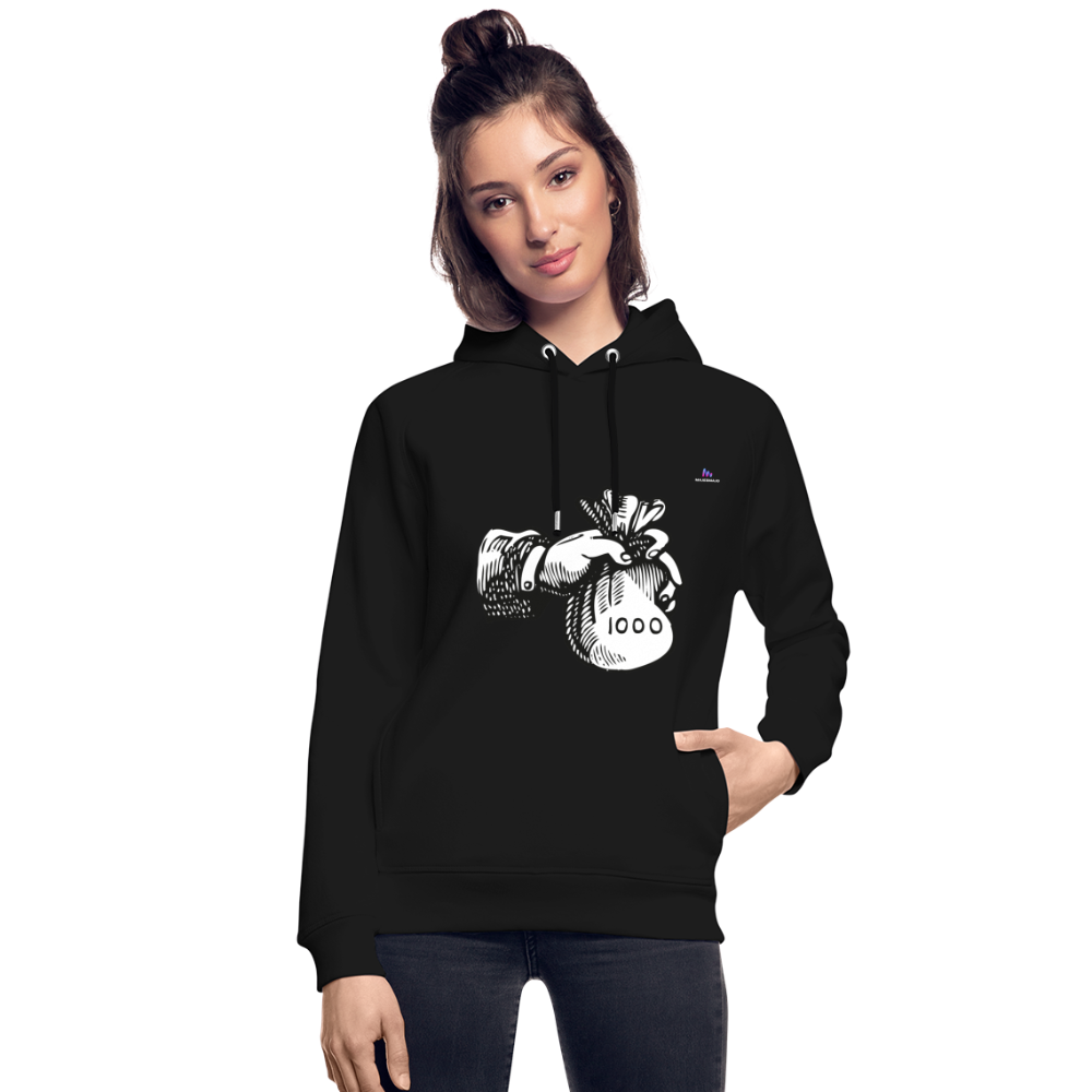 Sudadera con capucha ecológica unisex de Stanley & Stella"Hand with money bag" - negro