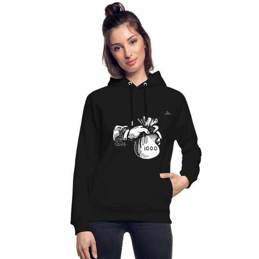 Sudadera con capucha ecológica unisex de Stanley & Stella"Hand with money bag" - negro