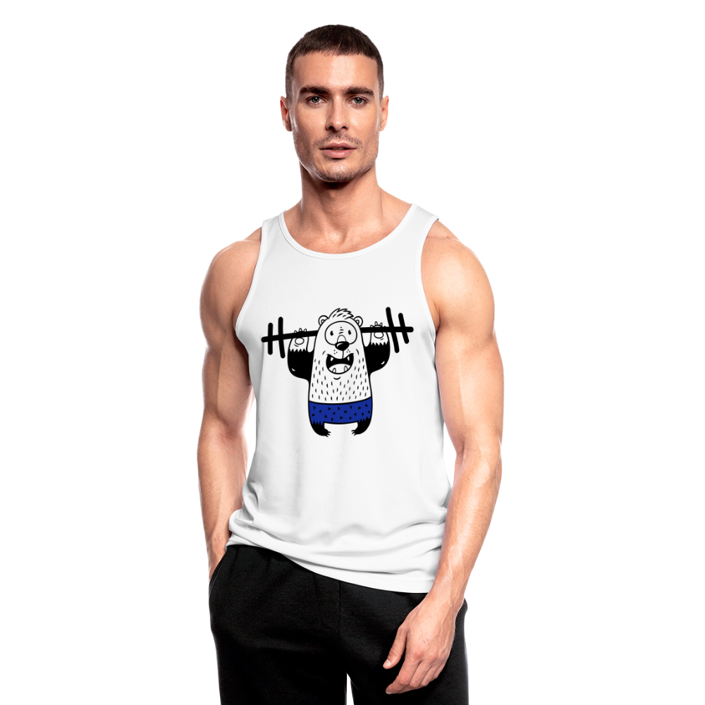 Camiseta sin mangas hombre transpirable"nuclear bear" - blanco
