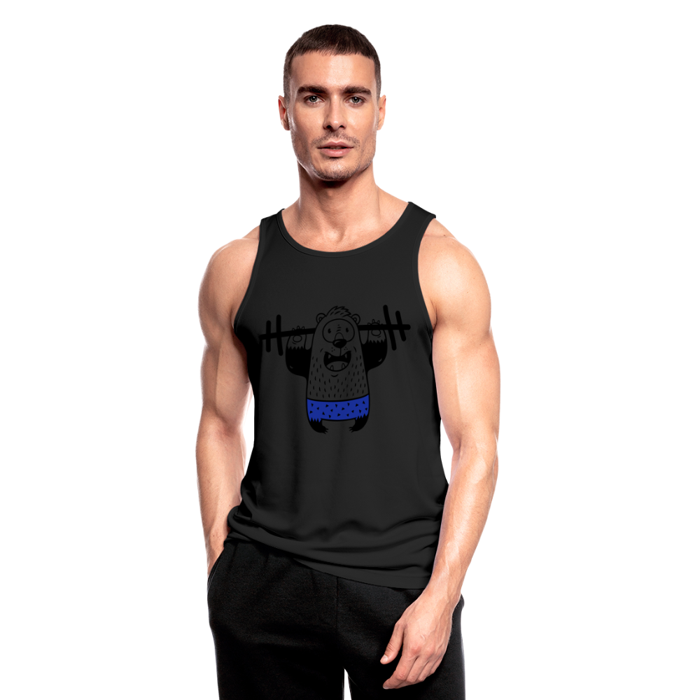 Camiseta sin mangas hombre transpirable"nuclear bear" - negro