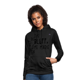 Sudadera con capucha para mujer"bluff no year" - negro