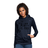 Sudadera con capucha para mujer"bluff no year" - azul marino