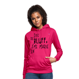 Sudadera con capucha para mujer"bluff no year" - rosado oscuro