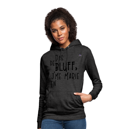 Sudadera con capucha para mujer"bluff no year" - antracita