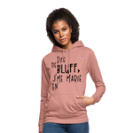 Sudadera con capucha para mujer"bluff no year" - malva