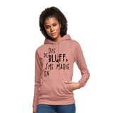 Sudadera con capucha para mujer"bluff no year" - malva