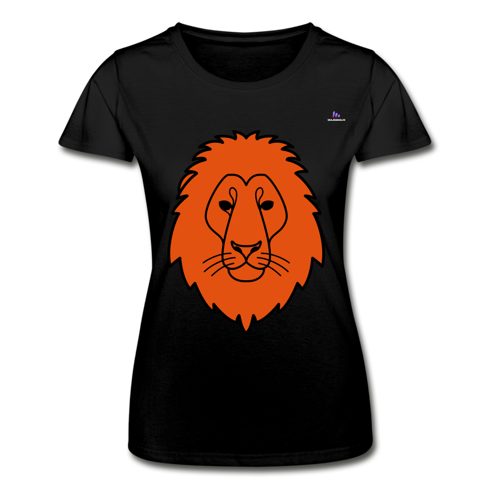 Camiseta para mujer de Fruit of the Loom"Lion head" - negro