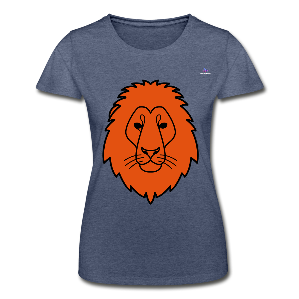 Camiseta para mujer de Fruit of the Loom"Lion head" - azul marino salpicado