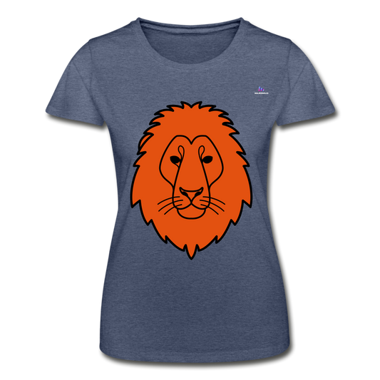 Camiseta para mujer de Fruit of the Loom"Lion head" - azul marino salpicado