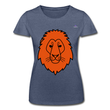 Camiseta para mujer de Fruit of the Loom"Lion head" - azul marino salpicado