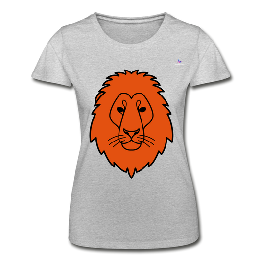 Camiseta para mujer de Fruit of the Loom"Lion head" - gris jaspeado
