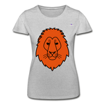 Camiseta para mujer de Fruit of the Loom"Lion head" - gris jaspeado