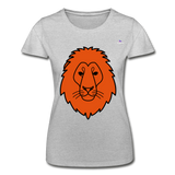 Camiseta para mujer de Fruit of the Loom"Lion head" - gris jaspeado