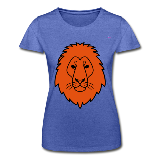 Camiseta para mujer de Fruit of the Loom"Lion head" - azul jaspeado