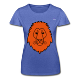 Camiseta para mujer de Fruit of the Loom"Lion head" - azul jaspeado