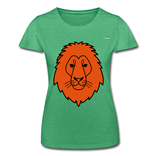 Camiseta para mujer de Fruit of the Loom"Lion head" - verde jaspeado