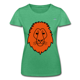 Camiseta para mujer de Fruit of the Loom"Lion head" - verde jaspeado