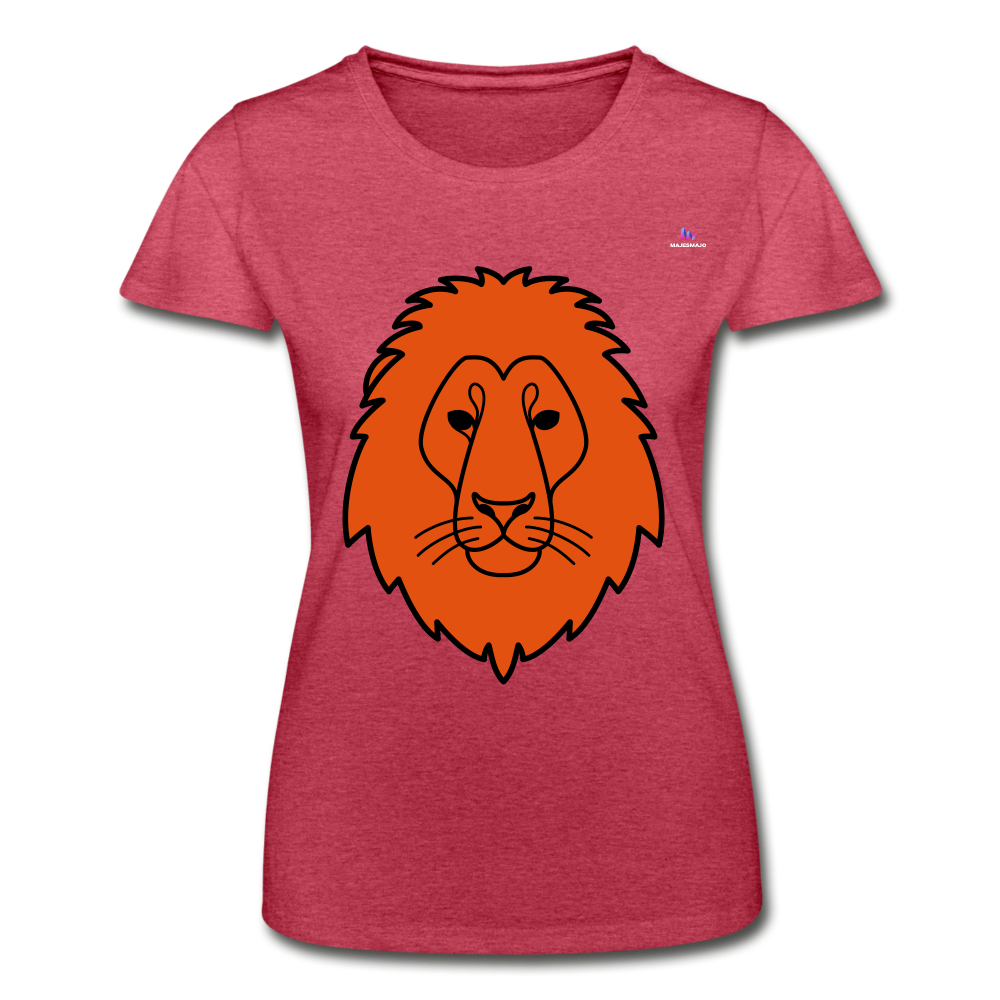 Camiseta para mujer de Fruit of the Loom"Lion head" - rojo salpicado