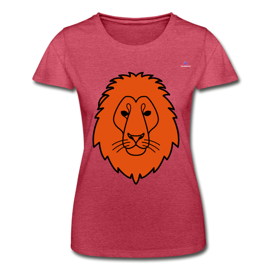 Camiseta para mujer de Fruit of the Loom"Lion head" - rojo salpicado